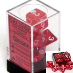 Dice>Polyhedral 7-Die Translucent Chessex Dice Set - Red - Your Source for Gaming Essentials