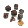 Dice>Polyhedral 7-Die Translucent Chessex Dice Set - Smoke with Red - Your Source for Gaming Essentials