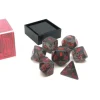 Dice>Polyhedral 7-Die Translucent Chessex Dice Set - Smoke with Red Numbers - Your Source for Gaming Essentials