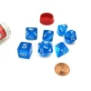 Dice>Polyhedral 7-Die Transparent Dice Set - Blue with White Numbers - Your Source for Gaming Essentials