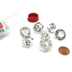 Dice>Polyhedral 7-Die Transparent Dice Set - Clear - Your Source for Gaming Essentials