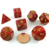 Dice>Polyhedral 7-Die Vortex Chessex Dice Set - Red with Yellow Numbers - Your Source for Gaming Essentials