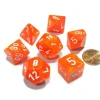 Dice>Polyhedral 7-Die Vortex Chessex Dice Set - Solar with White Numbers - Your Source for Gaming Essentials