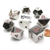 Dice>Polyhedral 7-Die Zinc Metal Alloy Dice Set - Red Numbers - Your Source for Gaming Essentials