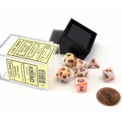 Dice>Polyhedral Mini 7-Die Set, Festive - Circus with Black Numbers - Your Source for Gaming Essentials