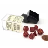 Dice>Polyhedral Mini 7-Die Set, Glitter - Ruby with Gold Numbers - Your Source for Gaming Essentials