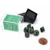 Dice>Polyhedral Mini 7-Die Set, Scarab - Jade with Gold Numbers - Your Source for Gaming Essentials