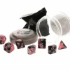 Dice>Polyhedral 7-Piece DnD Pizza Dungeon Dice Set - Dual Pink & Black - Your Source for Gaming Essentials