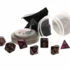 Dice>Polyhedral 7-Piece DnD Pizza Dungeon Dice Set - Dual Purple & Black - Your Source for Gaming Essentials