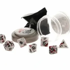 Dice>Polyhedral 7-Piece DnD Pizza Dungeon Dice Set - Lucky Blood Splatter - Your Source for Gaming Essentials