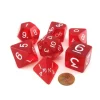 Dice>Polyhedral 7 Piece Jumbo Transparent Dice Set - Red with White Numbers - Your Source for Gaming Essentials