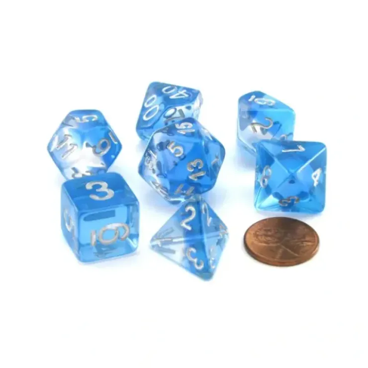 Dice>Polyhedral 7-Piece Layered Dice Set - Mint Blue - Your Source for Gaming Essentials