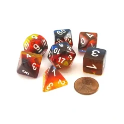 Dice>Polyhedral 7-Piece Layered Dice Set - Sunset - Your Source for Gaming Essentials