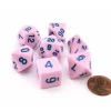 Dice>Polyhedral 7-Piece Opaque Dice Set - Pink with Blue Numbers - Your Source for Gaming Essentials