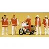 Preiser 10100 HO Emergency Personnel Figure with Motorcycle (Set of 5) - Your Source for Gaming Essentials* Trains