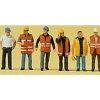 Preiser 10420 HO Modern Workmen Figures with Warning Vest (Set of 6) - Your Source for Gaming Essentials* Trains