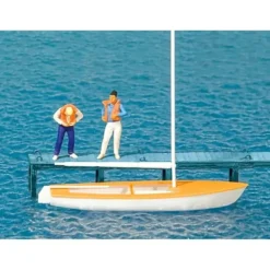 Preiser 10678 HO Sailors Putting on Life Jackets Figures w/Sailing Boat - Your Source for Gaming Essentials* Trains