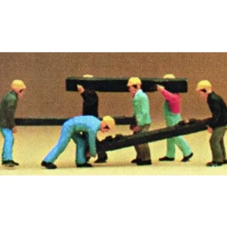 Preiser 10034 HO Track Worker Slepeer Layers Figures with Ties (Set of 6) - Your Source for Gaming Essentials* Trains