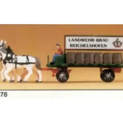 Preiser 79478 N Brewery Beer Wagon With Driver, Horses & Accessories - Your Source for Gaming Essentials* Trains