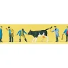 Preiser 88544 Z Cattle At Market with Men Figures (Set of 6) - Your Source for Gaming Essentials* Trains