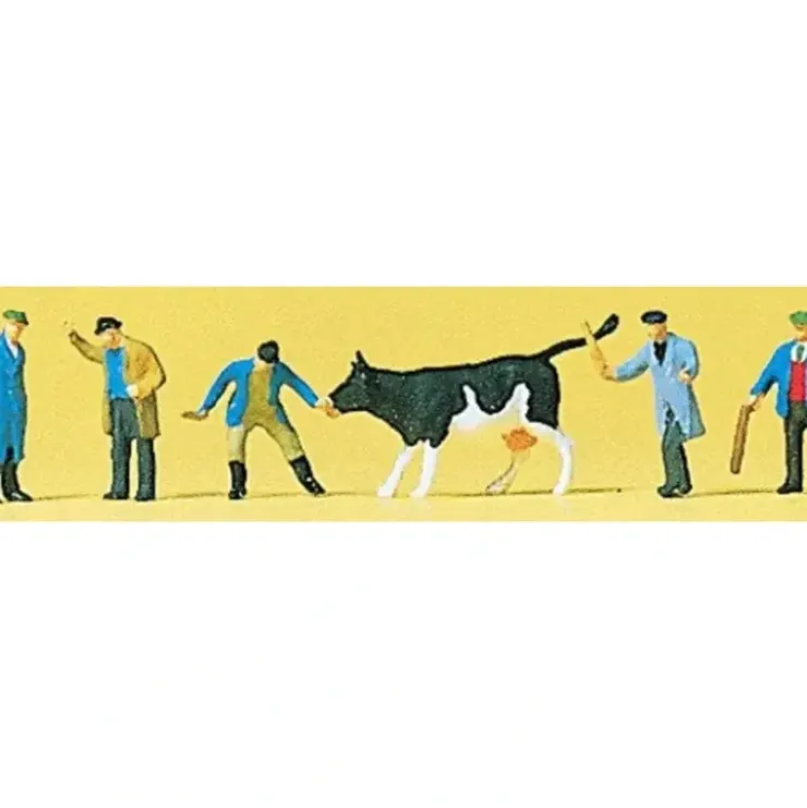 Preiser 88544 Z Cattle At Market with Men Figures (Set of 6) - Your Source for Gaming Essentials* Trains