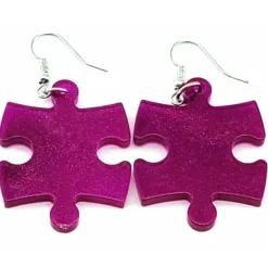Dice>Puzzle Piece Earrings, Borealis Style - Choose your color - Your Source for Gaming Essentials