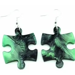 Dice>Puzzle Piece Earrings, Gemini Style - Choose your color - Your Source for Gaming Essentials
