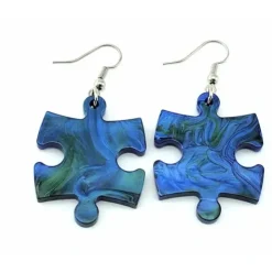 Dice>Puzzle Piece Earrings, Lustrous Style - Choose your color - Your Source for Gaming Essentials