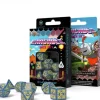 Dice>Q-Workshop Arcade Dice Set - Blue with Yellow Etches (7 Polyhedral Dice) - Your Source for Gaming Essentials