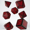 Dice>Q-Workshop Celtic Dice Set 3D Black with Red (7 Piece Set) - Your Source for Gaming Essentials