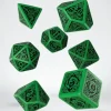 Dice>Q-Workshop Celtic Dice Set 3D Green with Black Revised (7 Piece Set) - Your Source for Gaming Essentials