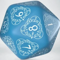Dice>Q-Workshop CG Level Counter D20 Dice - Blue with White Etches - Your Source for Gaming Essentials