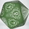 Dice>Q-Workshop CG Level Counter D20 Dice - Green with White Etches - Your Source for Gaming Essentials