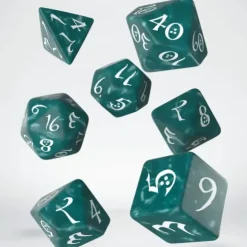Dice>Q-Workshop Classic RPG Dice Set - Stormy with White (7 Pieces) - Your Source for Gaming Essentials