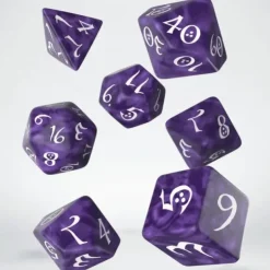 Dice>Q-Workshop Classic RPG Dice Set Lavender with White Numbers (7 Piece Set) - Your Source for Gaming Essentials