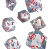 Dice>Q-Workshop Classic RPG Dice Set Transparent Blue with Red Numbers (7 Piece Set) - Your Source for Gaming Essentials