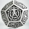 Dice>Q-Workshop D12 Hit Location Dice - White with Black (1 Die) - Your Source for Gaming Essentials