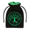Dice>Q-Workshop Dice Bag - Forest Black and Green Velour - Your Source for Gaming Essentials