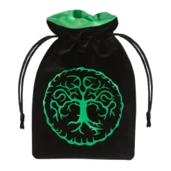 Dice>Q-Workshop Dice Bag - Forest Black and Green Velour - Your Source for Gaming Essentials