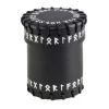 Dice>Q-Workshop Dice Cup - Runic Black Leather - Your Source for Gaming Essentials