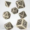 Dice>Q-Workshop Dwarven Dice Set Beige with Black Etches (7 Piece Set) - Your Source for Gaming Essentials