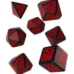 Dice>Q-Workshop Dwarven Dice Set Black with Red (7 Piece Set) - Your Source for Gaming Essentials