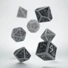 Dice>Q-Workshop Dwarven Dice Set Gray with Black Etches (7 Piece Set) - Your Source for Gaming Essentials