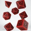 Dice>Q-Workshop Dwarven Dice Set Red with Black Etches (7 Piece Set) - Your Source for Gaming Essentials