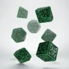 Dice>Q-Workshop Forest Dice Set 3D Green with Black Etches (7 Piece Set) - Your Source for Gaming Essentials