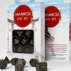 Dice>Q-Workshop Japanese Dice Set: Deep Night Firefly (7-Piece Polyhedral Set) - Your Source for Gaming Essentials