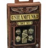 Dice>Q-Workshop Steampunk Dice Set Beige with Black Etches (7 Piece Set) - Your Source for Gaming Essentials