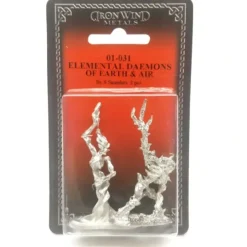 Tabletop Miniatures>Ral Partha Elemental Daemons - Earth and Air (2) #01-031 Unpainted Metal Figures - Your Source for Gaming Essentials