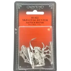 Tabletop Miniatures>Ral Partha Skeletal Hunter and Three Pack Hounds #01-022 Unpainted Metal Figure - Your Source for Gaming Essentials
