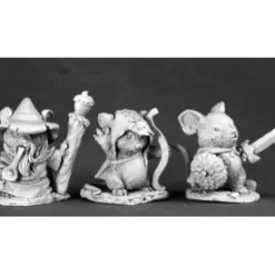 Tabletop Miniatures>Reaper Miniature Mouslings: (3) Wizard, Archer, Warrior #03529 Dark Heaven Metal - Your Source for Gaming Essentials